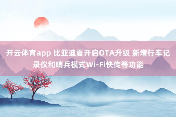 开云体育app 比亚迪夏开启OTA升级 新增行车记录仪和哨兵模式Wi-Fi快传等功能