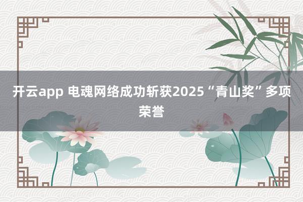开云app 电魂网络成功斩获2025“青山奖”多项荣誉