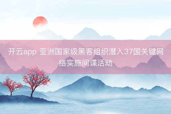 开云app 亚洲国家级黑客组织潜入37国关键网络实施间谍活动