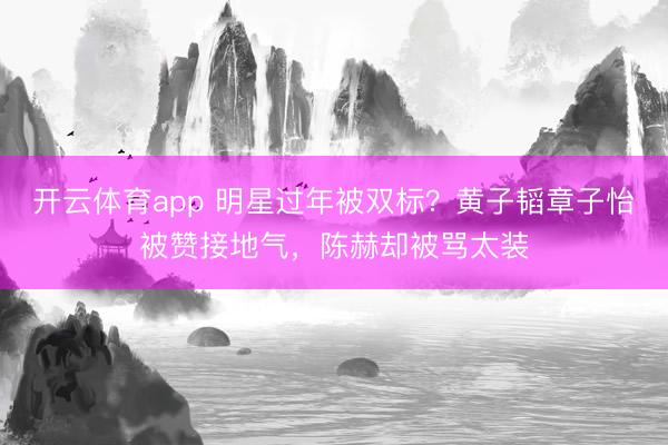 开云体育app 明星过年被双标？黄子韬章子怡被赞接地气，陈赫却被骂太装