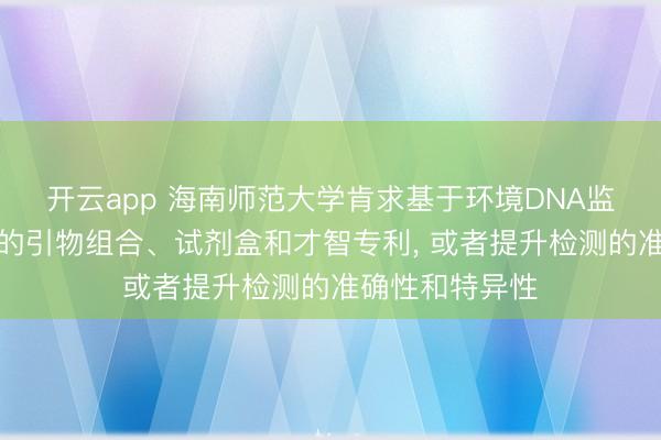 开云app 海南师范大学肯求基于环境DNA监测海南山鹧鸪的引物组合、试剂盒和才智专利, 或者提升检测的准确性和特异性