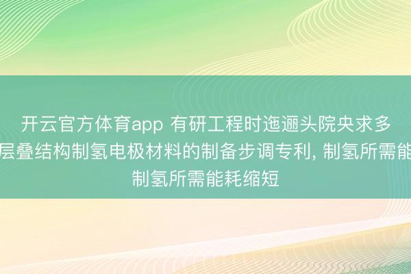 开云官方体育app 有研工程时迤逦头院央求多孔纳米层叠结构制氢电极材料的制备步调专利, 制氢所需能耗缩短