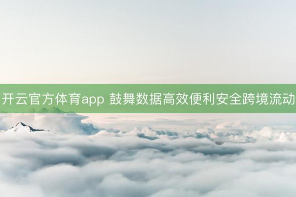 开云官方体育app 鼓舞数据高效便利安全跨境流动